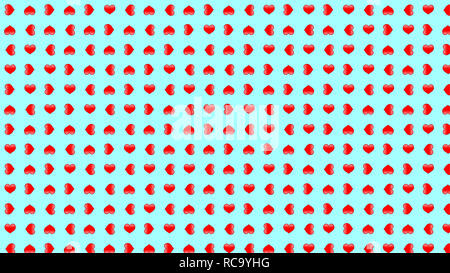 Simple 3d small hearts on light blue background, large size texture Stock Photo
