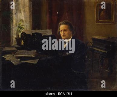 Portrait of the composer Anton Rubinstein (1829-1894). Museum: State Central M. Glinka Museum of Music, Moscow. Author: Yarovoy, Mikhail Mikhailovich. Stock Photo