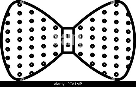 Dotted bow tie icon, outline style Stock Vector