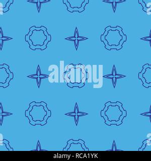 Abstract seamless vector pattern on the blue background Stock Vector