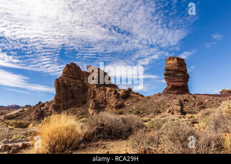 Roques de Garcia, rock formation in the Las Canadas del Teide national Park on Tenerife, Canary Islands, Spain Stock Photo