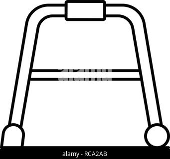 Senior walker icon, outline style Stock Vector