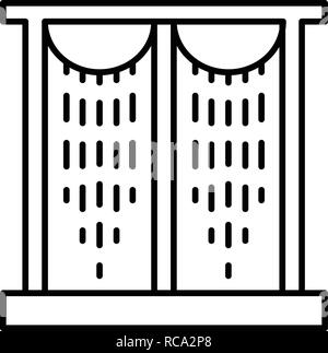 Plastic windows curtain icon, outline style Stock Vector