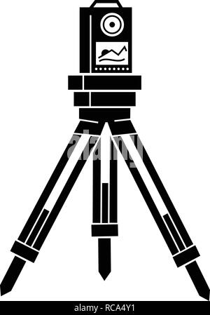 Surveyor instrument icon, simple style Stock Vector