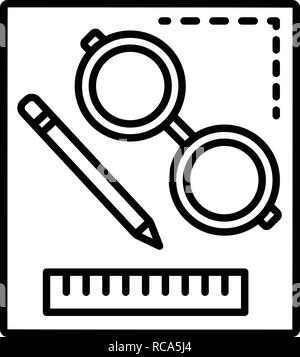 Homework tool icon, outline style Stock Vector