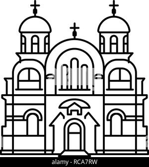 Christian temple icon, outline style Stock Vector