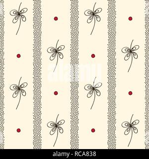 Abstract vertical stripes and stylized decor vector seamless pattern. Hand drawn stylish minimalistic ornament. Elegant ornate texture for surface des Stock Vector