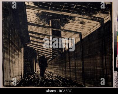 Stage design for the feature film The Fate of a Man by M. Sholokhov. Museum: State Museum-and exhibition Centre ROSIZO, Moscow. Author: Novoderezhkin, Ippolit Nikolayevich. Stock Photo