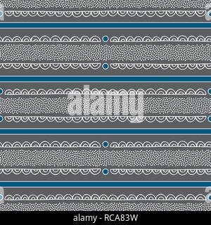 Abstract stripes and tracery ornament vector seamless pattern. Hand drawn ethnic texture for surface design, textile, wrapping paper, wallpaper, phone Stock Vector