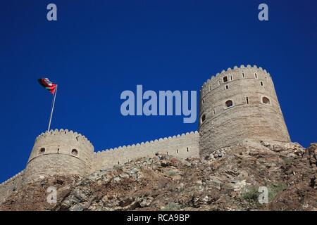 Muttrah Fort, Muscat, Oman, Arabian Peninsula, Middle East, Asia Stock Photo