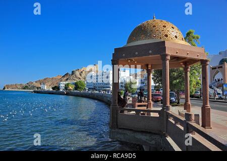 Corniche of the Muttrah district, Muscat, Oman, Arabian Peninsula, Middle East, Asia Stock Photo