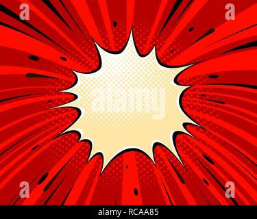 Comic explosion, background. Pop art style. Cartoon vector illustration Stock Vector