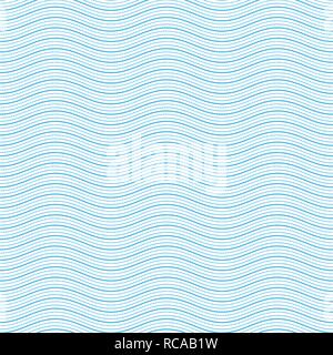 Abstract blue wavy seamless pattern. Vector background Stock Vector