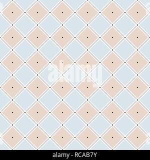 Vector seamless pattern. Modern stylish texture. Repeating geometric tiles with rhombuses made of lines and dots. Stock Vector