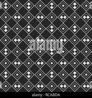 Abstract vector background. Tiled pattern, diagonal, seamless vector background with squares. Stylish geometric monochrome texture. Stock Vector