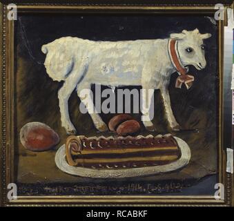 A paschal lamb. Museum: PRIVATE COLLECTION. Author: PIROSMANI, NIKO. Stock Photo