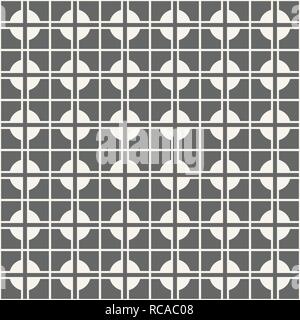 Seamless abstract modern cross pattern created from line intersections and circles. Geometric tiles. Vector background. Stock Vector