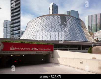 The Roy Thomson Hall and parking garage entrance. City of Toronto, Ontario, Canada. Stock Photo