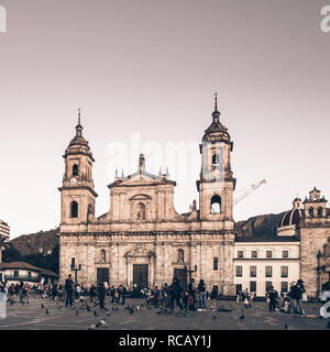 Metropolitan Cathedral Basilica of the Immaculate Conception in plaza de Bolivar, Bogota, Colombia. Stock Photo