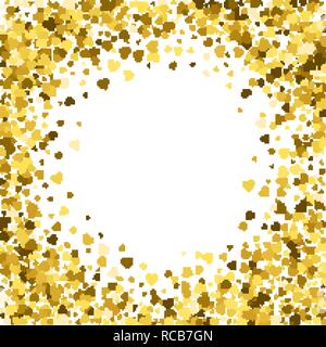 Frame or border of random scatter hearts Stock Vector