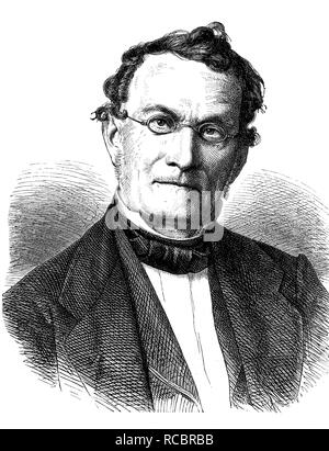 Albert Gottlieb Methfessel, 1785 - 1869, a German composer and conductor, historical wood engraving, 1886 Stock Photo