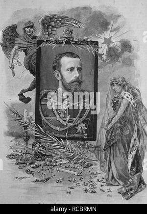 Crown Prince Rudolf Archduke of Austria-Hungary, 1858 - 1889, historical engraving, 1883 Stock Photo