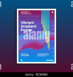 trendy modern poster. design template with vibrant gradient background. vector illustration. eps10 Stock Vector