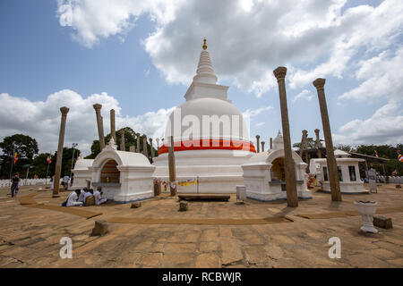 Thuparamaya Buddhist Temple in Anuradhapura, Sri Lanka Stock Photo