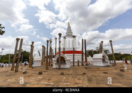 Thuparamaya Buddhist Temple in Anuradhapura, Sri Lanka Stock Photo