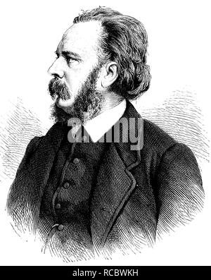 Gustav Richter, also known as Gustavus Richter, 1838 - 1904, a German philologist and historian, historical engraving Stock Photo