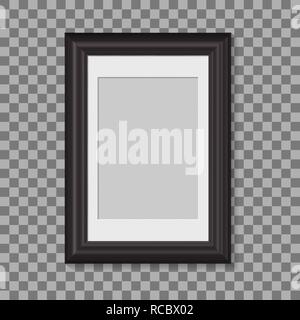 blank picture frame for photographs. vector realisitc mockup. design template on transparent background Stock Vector