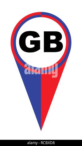 Red white and blue map pointer pin icon location flag marker Stock Vector