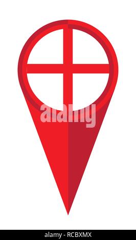 England map pointer pin icon location flag marker Stock Vector