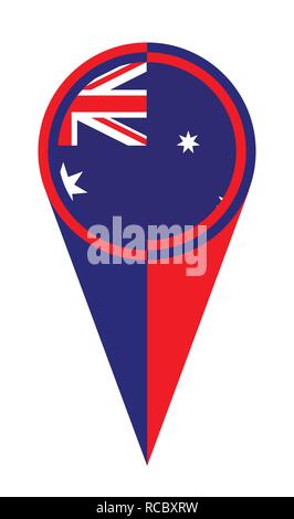 Australia map pointer pin icon location flag marker Stock Vector