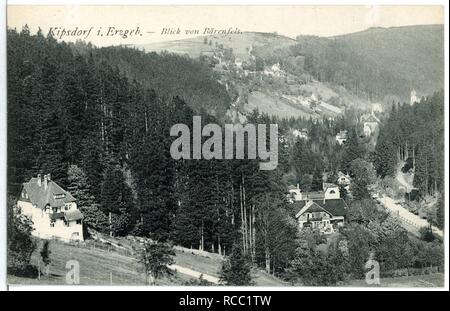 11720-Kipsdorf-1910-Blick auf Bärenfels von Kipsdorf- Stock Photo