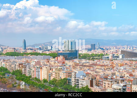 Barcelona/Spain - 27 April 2018: View on the city center from high point Stock Photo