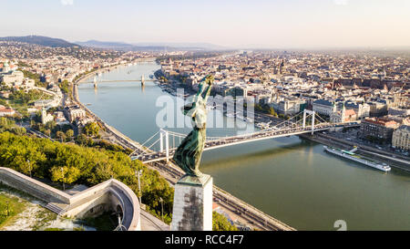 Liberty Statue Szabadság szobor, Citadella, Budapest, Hungary Stock Photo