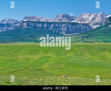 rocky mountain front in the dupuyer creek area near dupuyer, montana Stock Photo