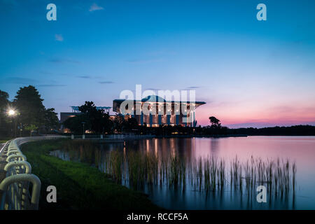 Iron Mosque during blue hour after sunset Stock Photo