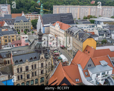 Zwickau Old Town from the air Stock Photo