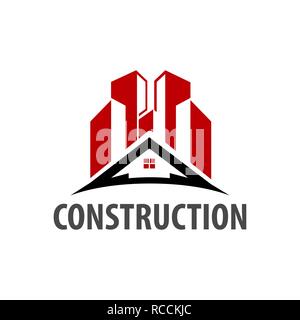 Real estate home roof logo concept design. Symbol graphic template element vector Stock Vector