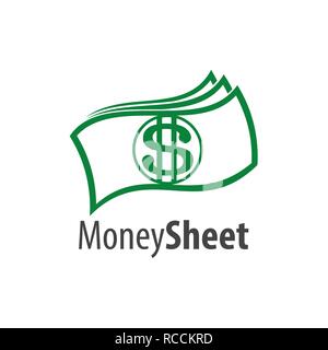 Money sheet logo concept design. Symbol graphic template element vector Stock Vector