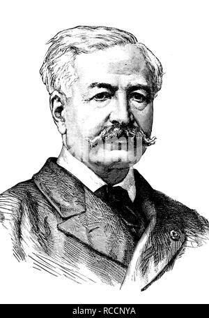 Ferdinand Marie Vicomte de Lesseps, 1805 - 1894, a French diplomat and entrepreneur, erector of the Suez Canal Stock Photo