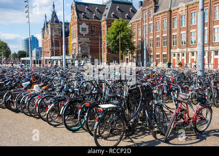 Rack Of Bicycles Outside Central Station In Amsterdam Rccp2d 