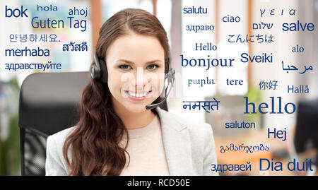 translator over words in different languages Stock Photo