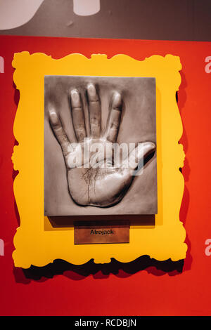 Amsterdam, Netherlands - September 5, 2017: Michael Jackson hand, Madame Tussauds museum in Amsterdam. Marie Tussaud was born as Marie Grosholtz in 17 Stock Photo