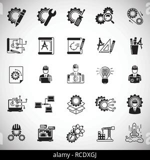 Engineering icons set on white background for graphic and web design, Modern simple vector sign. Internet concept. Trendy symbol for website design we Stock Vector