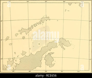 . Discovery reports. Discovery (Ship); Scientific expeditions; Ocean; Antarctica; Falkland Islands. HYDROLOGY OF THE BRANSFIELD STRAIT 13 Joinville Island and reaches about as far as Trinity Island, where it meets the slight north-east set from de Gerlache Strait in Orleans Channel between Trinity Island and Graham Land. The effect of the cold dense Weddell Sea water towards the north-east end of the Bransfield Strait and on the Trinity Peninsula side is such that all or practically all traces of the temperature inversion due to the warm deep water, which usually lies immediately below the col Stock Photo