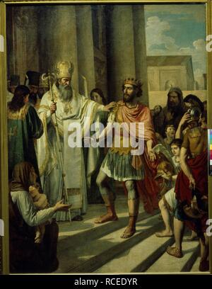 The Baptism of Saint Prince Vladimir the Great in 987. Museum: State Tretyakov Gallery, Moscow. Author: Ivanov, Andrei Ivanovich. Stock Photo