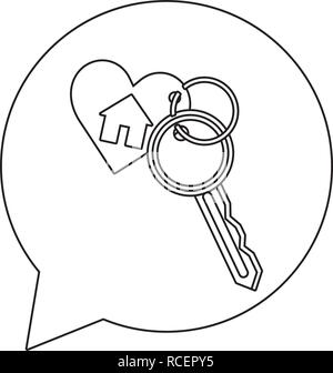 speech bubble and key chain Stock Vector